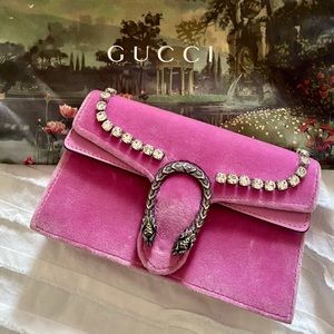 GUCCI Super Mini Dionysus Pink Suede Bag
